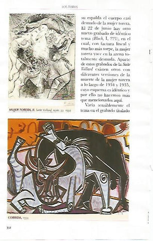 LAMINA COSSIO 51211: Mujer torera y Corrida por Picasso