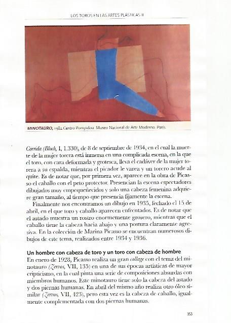 LAMINA COSSIO 51212: Minotauro por Picasso