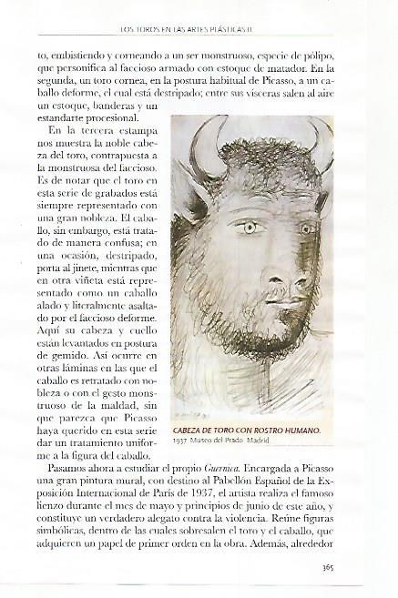 LAMINA COSSIO 51218: Cabeza de toro con rostro humano por Picasso