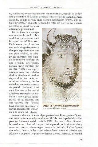 LAMINA COSSIO 51218: Cabeza de toro con rostro humano por Picasso