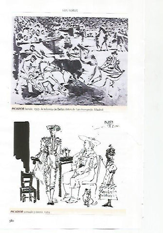 LAMINA COSSIO 51223: Picador herido y Picador sentado y torero por Picasso