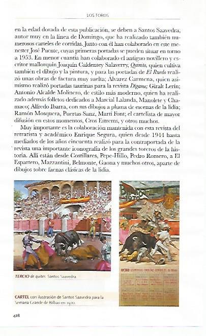 LAMINA COSSIO 51245: Tercio de quites y cartel con ilustracion de Santos Saavedra
