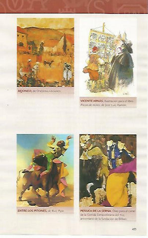 LAMINA COSSIO 51258: Rejoneo por O. Anciones e u¡ilustracion de Vicente Arnas