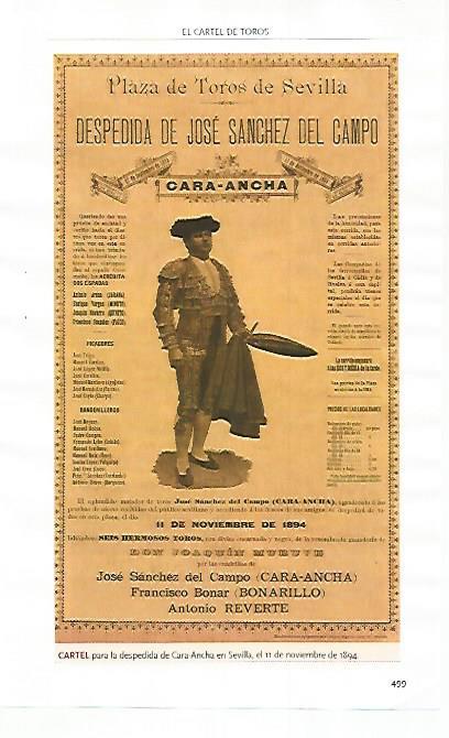 LAMINA COSSIO 51273: Cartel de toros de la despedida de Cara-Ancha 1894
