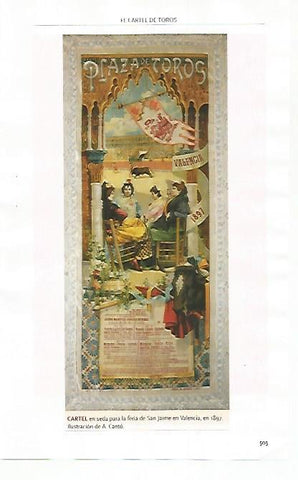 LAMINA COSSIO 51276: Cartel de seda para la feria de San Jaime Valencia 1897