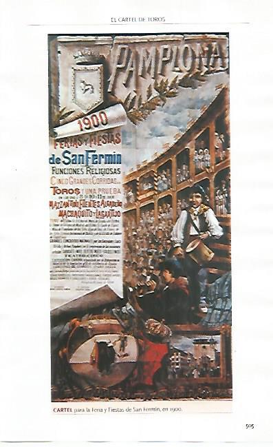 LAMINA COSSIO 51277: Cartel para San Fermin de 1900