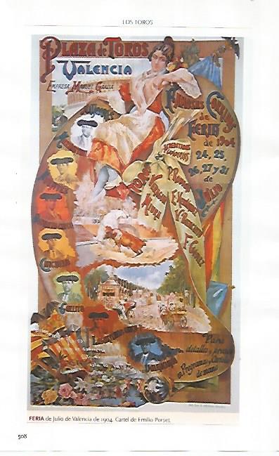 LAMINA COSSIO 51278: Cartel de toros de Emilio Porset Valencia 1904