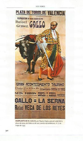 LAMINA COSSIO 51285: Desplante de El Gallo por Ruano Llopis