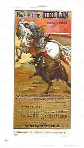 LAMINA COSSIO 51290: Cartel de Cros Estrems para la feria de Hellin de 1966