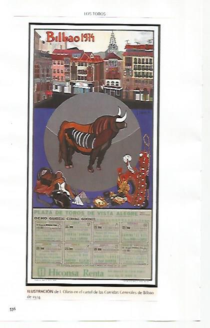 LAMINA COSSIO 51292: Cartel de I. Olaso para Bilbao 1974