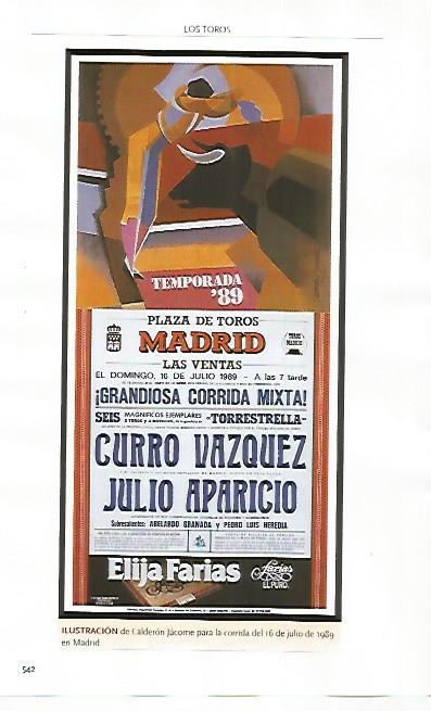 LAMINA COSSIO 51295: Cartel de Calderon Jacome para Madrid 1989