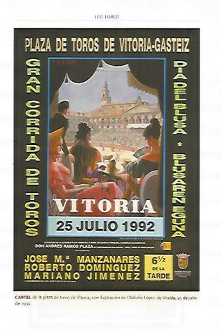 LAMINA COSSIO 51298: Cartel de Obdulio Lopez de Uralde para Vitoria 1992