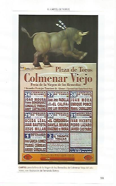 LAMINA COSSIO 51304: Cartel de Fernando Botero para Colmenar Viejo en 2000