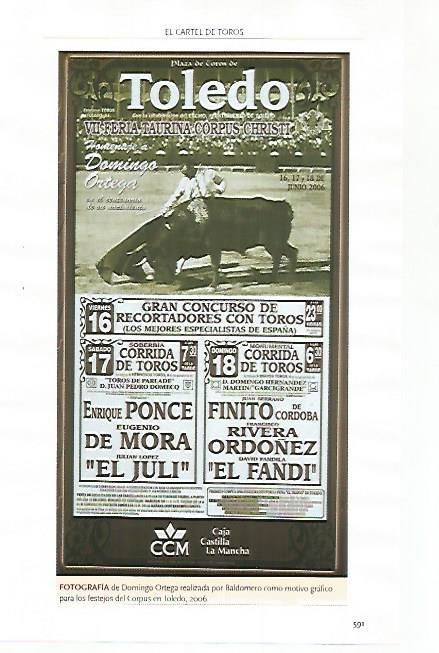 LAMINA COSSIO 51313: Fotografia de Domingo Ortega en cartel de Toledo 2006