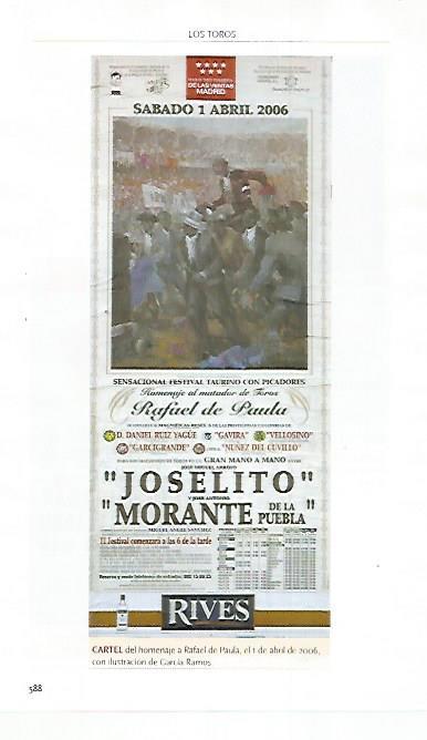 LAMINA COSSIO 51315: Cartel del homenaje a Rafael de Paula Madrid 1 de eabril de 2006