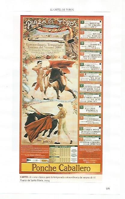 LAMINA COSSIO 51319: Cartel de toros para El Puerto de Santa Maria 2004