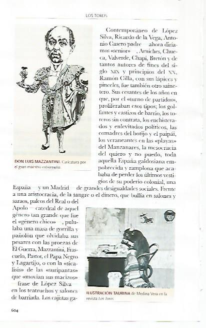 LAMINA COSSIO 51325: Luis Mazzantini e Ilustracion taurina para Los Toros
