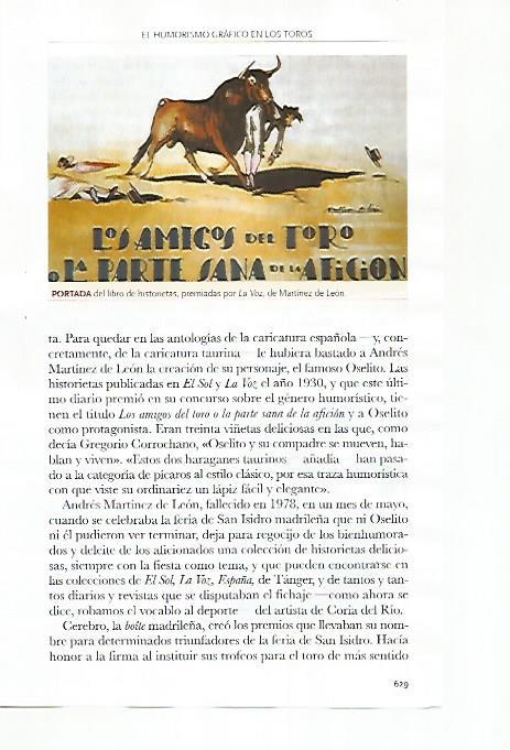 LAMINA COSSIO 51334: Portada de Los amigos del toro por Martinez de Leon