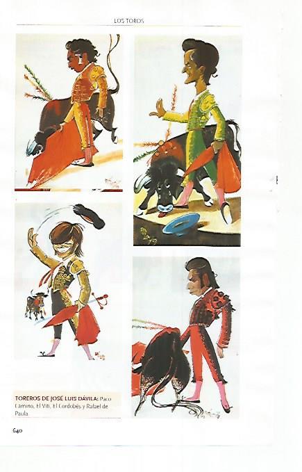 LAMINA COSSIO 51336: Paco Camino EL Viti El Cordobes y Rafael de Paula por Jose Luis Davila