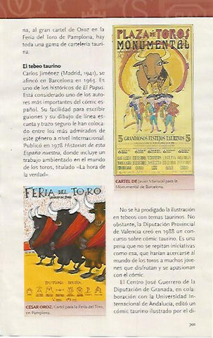 LAMINA COSSIO 51356: Cartel de Cesar Oroz para Pamplona y de Javier Mariscal para la Monumental de Barcelona