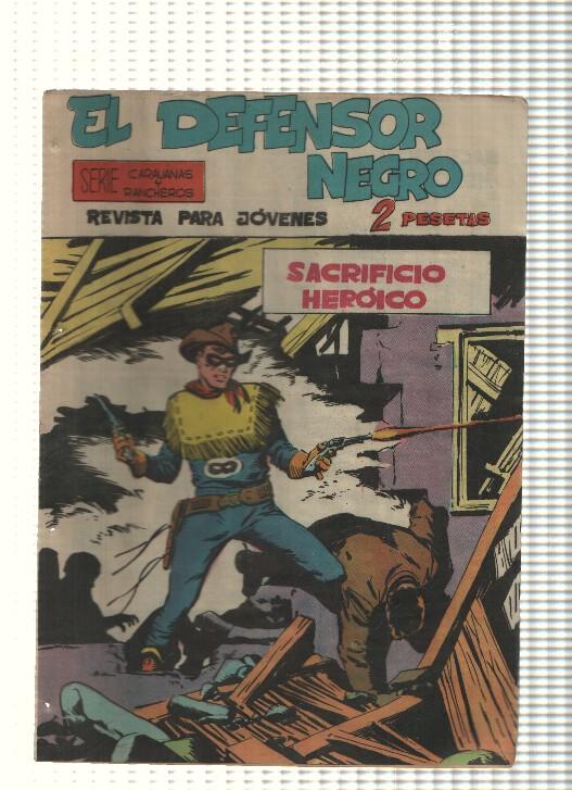 Comic: El Defensor Negro num 12 - Sacrificio heroico. Serie Caravanas y Rancheros