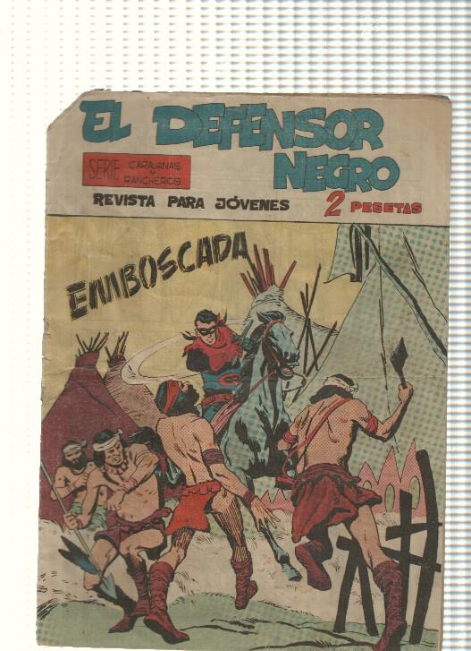 Comic: El Defensor Negro num 23 (firma propietario en contracubierta) - Emboscada. Serie Caravanas y Rancheros