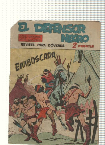 Comic: El Defensor Negro num 23 (firma propietario en contracubierta) - Emboscada. Serie Caravanas y Rancheros