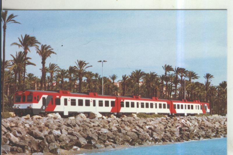Postal 010983: Automotor de cercanias Alicante-Murcia en San Gabriel,alicante