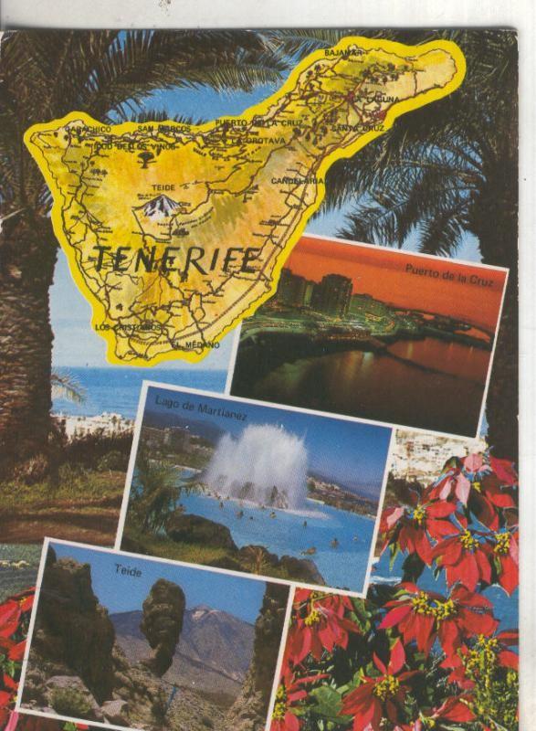 Postal 4742 : Mapa isla y vistas varias de Tenerife