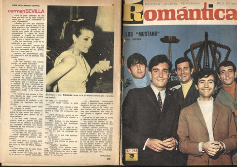Romantica numero 248: Los Mustang-Carmen Sevilla (numerado 2 en trasera) (cubierta suelta)