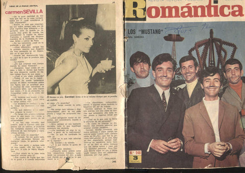 Romantica numero 248: Los Mustang-Carmen Sevilla (numerado 4 en trasera) (grapa oxidada)