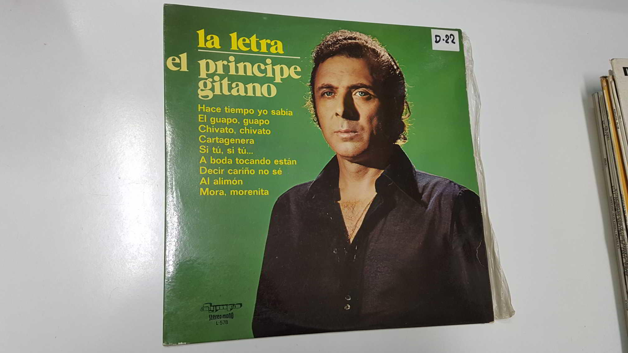 LP: La letra, El Principe Gitano -Hace tiempo yo sabia, Cartegenera, Decir cariño no se