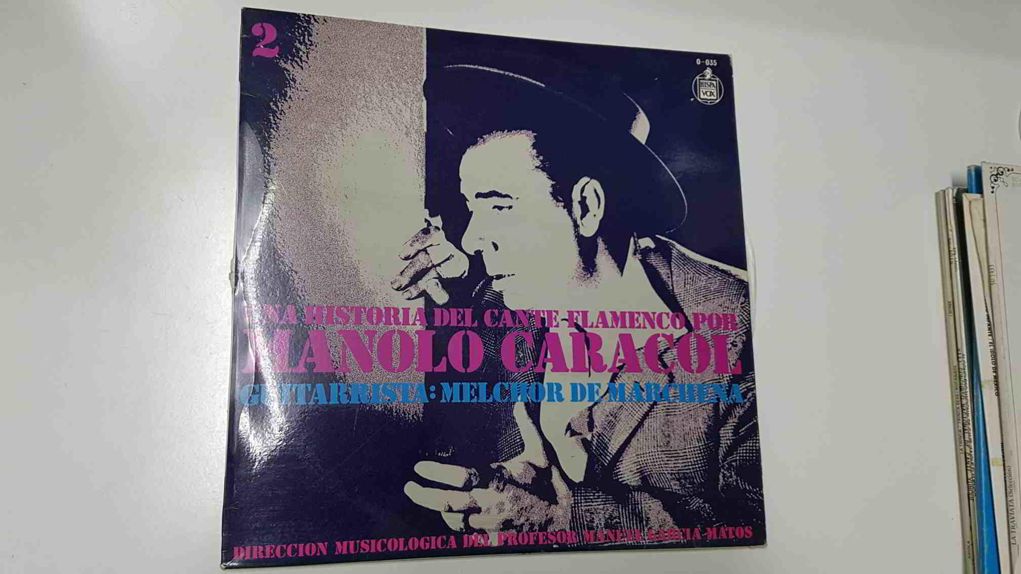 LP: Manolo Caracol, Una historia del cante flamenco vol 2. Guitarrista: Melchor de Marchena 