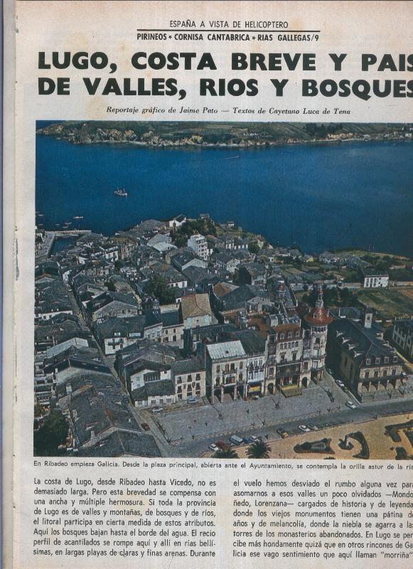 España a vista de Helicoptero: Lugo, costa breve y pais de valles, rios y bosques