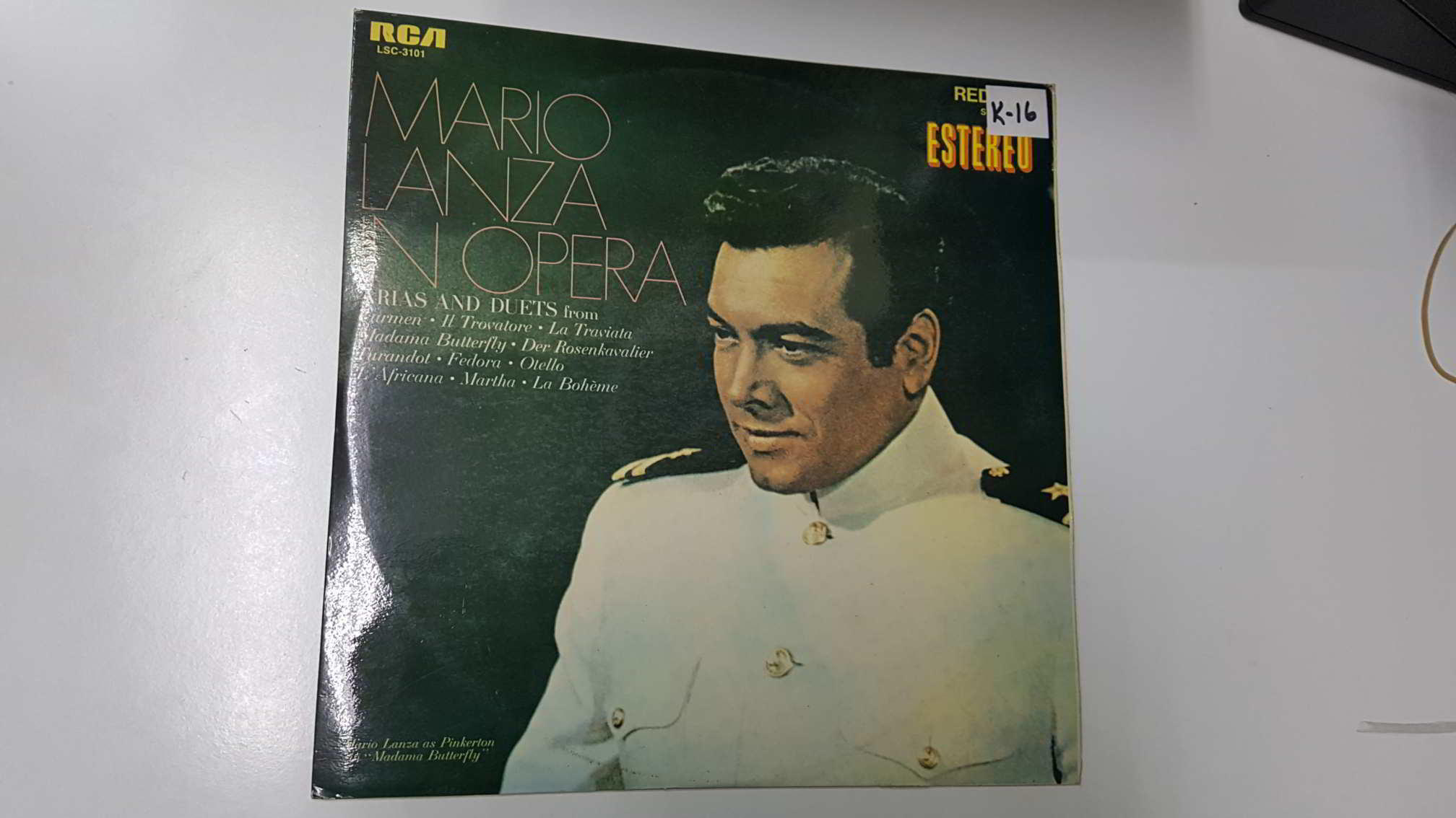 LP, RCA: Mario Lanza en Opera. Arias and duets from Carmen, il Trovatore, La Traviata, Otello