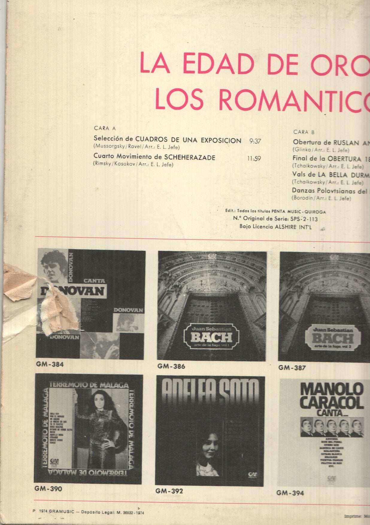 LP, Gramusic: La edad de oro de los romanticos - Obertura de Rusland and Ludmila