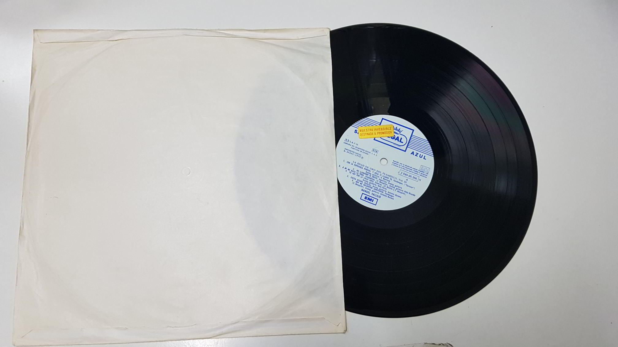 LP: Manuel Vallejo. Edad de Oro del Flamenco vol III (no conserva la funda)