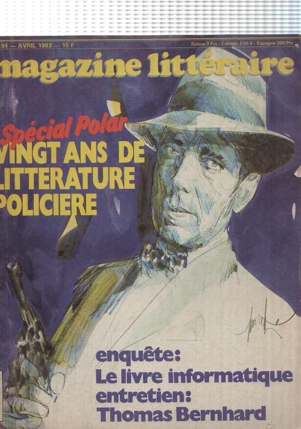 revista: Magazine Litteraire num 194, avril 1983 - Special Polar. Vingt ans de litterature policiere