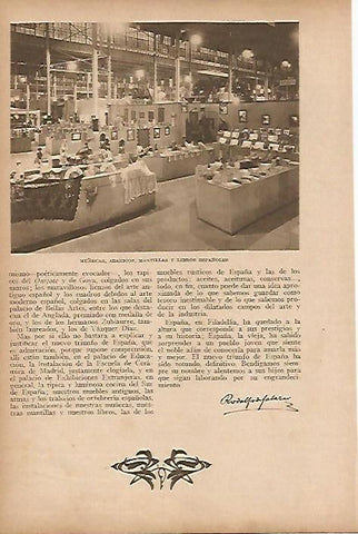 LAMINA BLANCO Y NEGRO 7646: Sala de muñecas mantillas y libros españoles