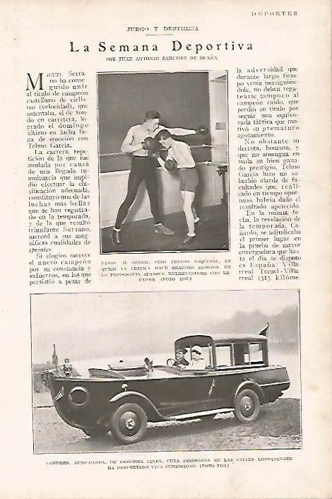 LAMINA BLANCO Y NEGRO 7660: Al Gener y Auto canoa en Londres