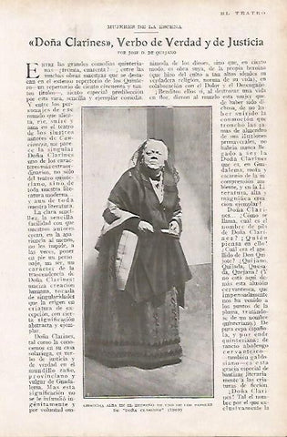 LAMINA BLANCO Y NEGRO 7759: Leocadia Alba como Doña Clarines en 1909