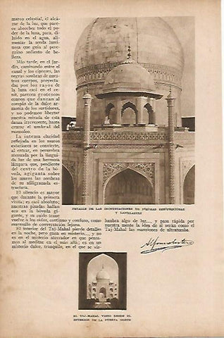 LAMINA BLANCO Y NEGRO 7868: Detalle de El Taj Mahal