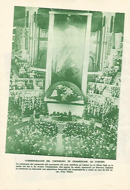 LAMINA BLANCO Y NEGRO 7918: Conmemoracion del Centenario de Chamberlain en Londres