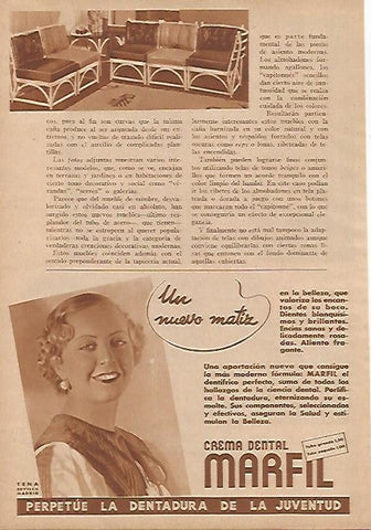 LAMINA BLANCO Y NEGRO 7961: Publicidad de crema dental Marfil