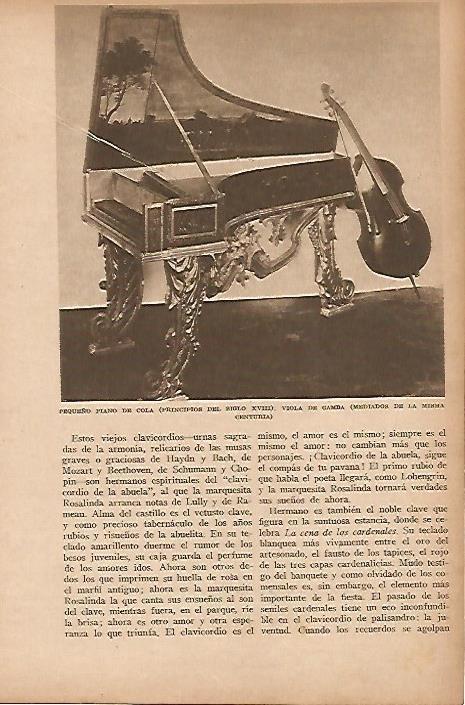 LAMINA BLANCO Y NEGRO 8056: Piano y viola del siglo XVIII