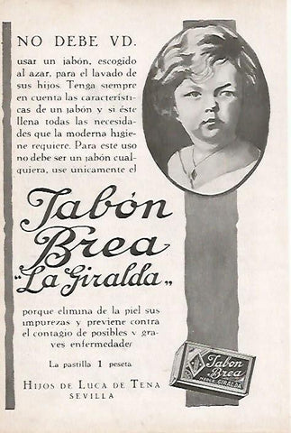 LAMINA BLANCO Y NEGRO 8092: Publicidad de Jabon Brea LA Giralda
