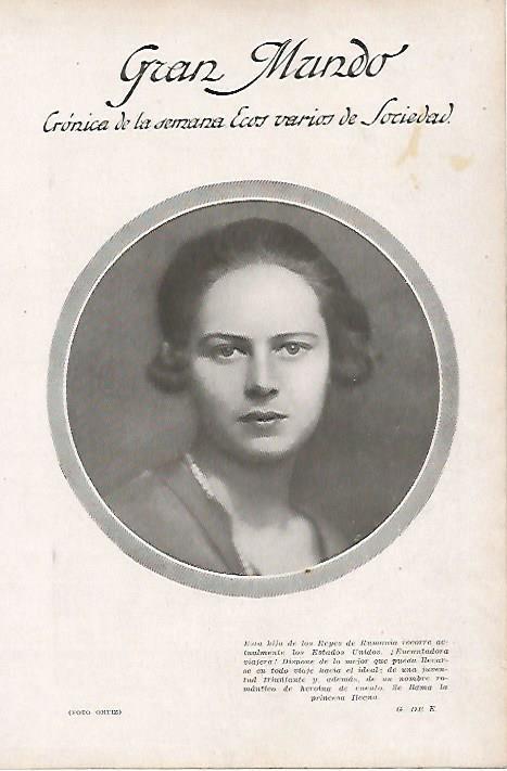 LAMINA BLANCO Y NEGRO 8126: Princesa Ilecna de Rumania