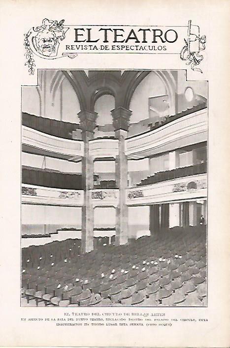 LAMINA BLANCO Y NEGRO 8135: Interior del Teatro del Circulo de Bellas Artes
