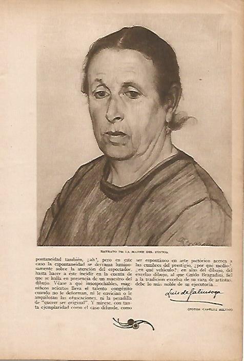 LAMINA BLANCO Y NEGRO 8158: Retrato de la madre del autor por Bragadini