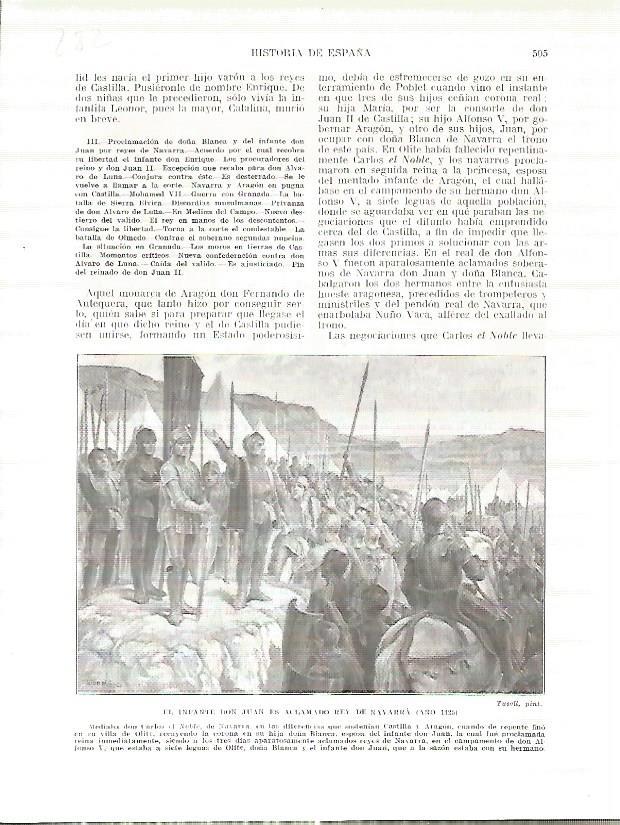 LAMINA 4795: El infante Don Juan es aclamado Rey de Navarra